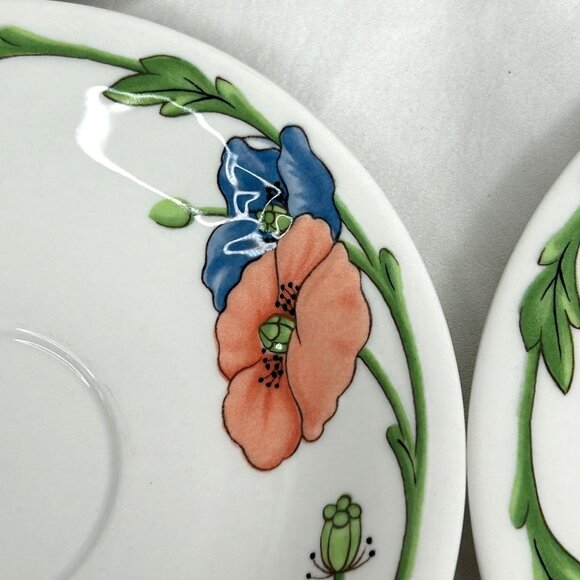 Villeroy & Boch Amapola Vitro Porcelain Saucer Set Of 5 6.5" - Picture 8 of 9